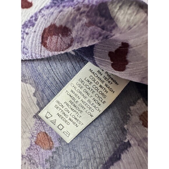 Erin Fetherston Sheer Purple Blouse Dolman Sleeves Sz XS - Picture 6 of 7